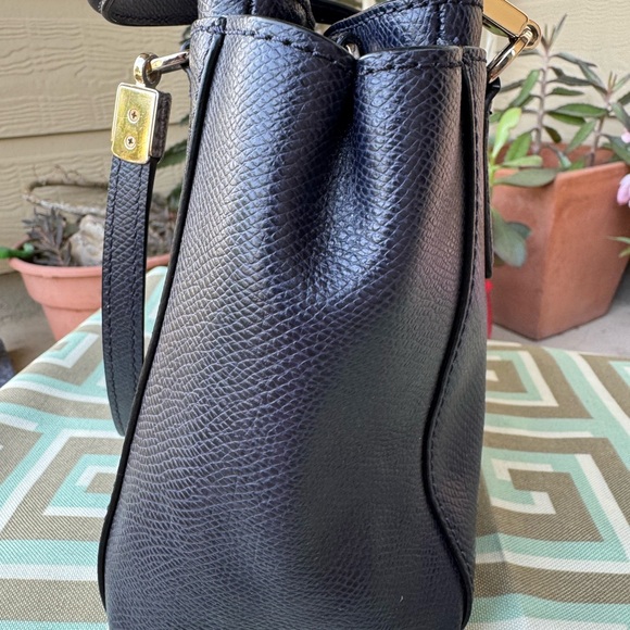 Coach Authentic Navy Leather Christie Carryall Mini Purse Handbag Minimalist Bag - Picture 6 of 10